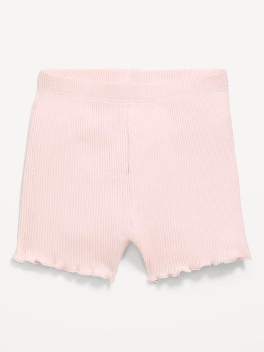 Image number 1 showing, Ribbed Lettuce-Edge Biker Shorts for Baby