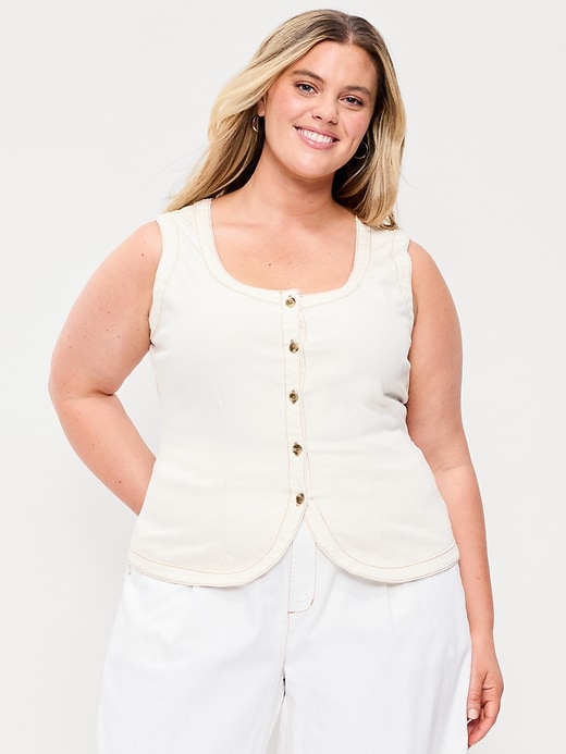 Image number 7 showing, Sleeveless Longline Denim Vest