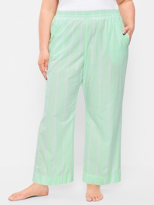 Image number 7 showing, High-Waisted Poplin Pajama Pant