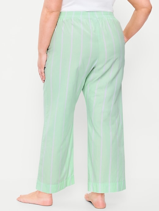 Image number 8 showing, High-Waisted Poplin Pajama Pant