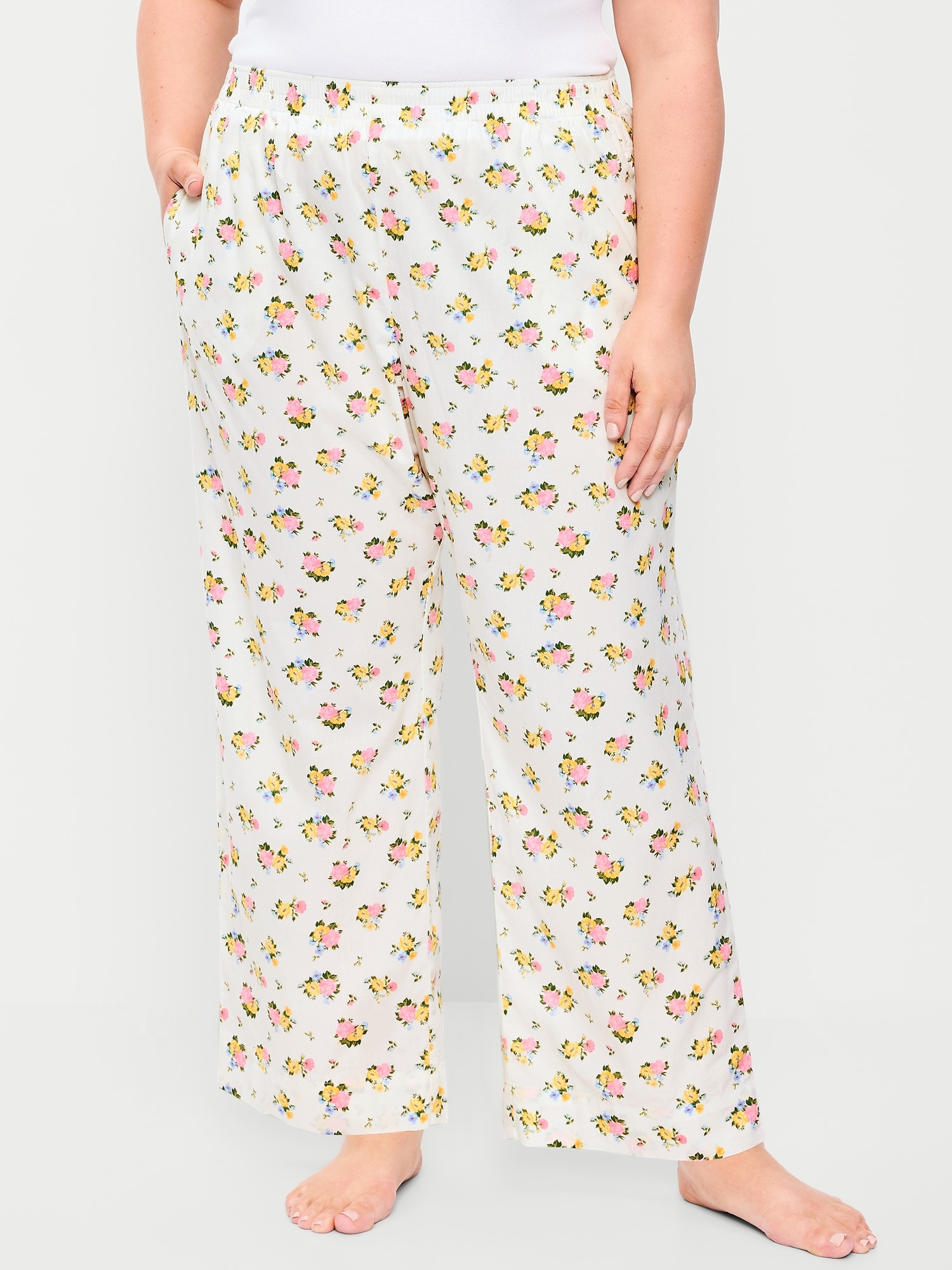 Image number 6 showing, High-Waisted Poplin Pajama Pant