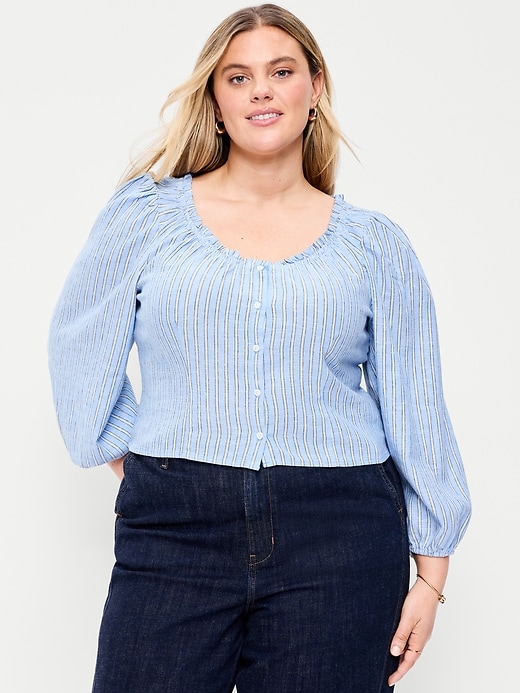 Image number 7 showing, Long-Sleeve Button-Down Top