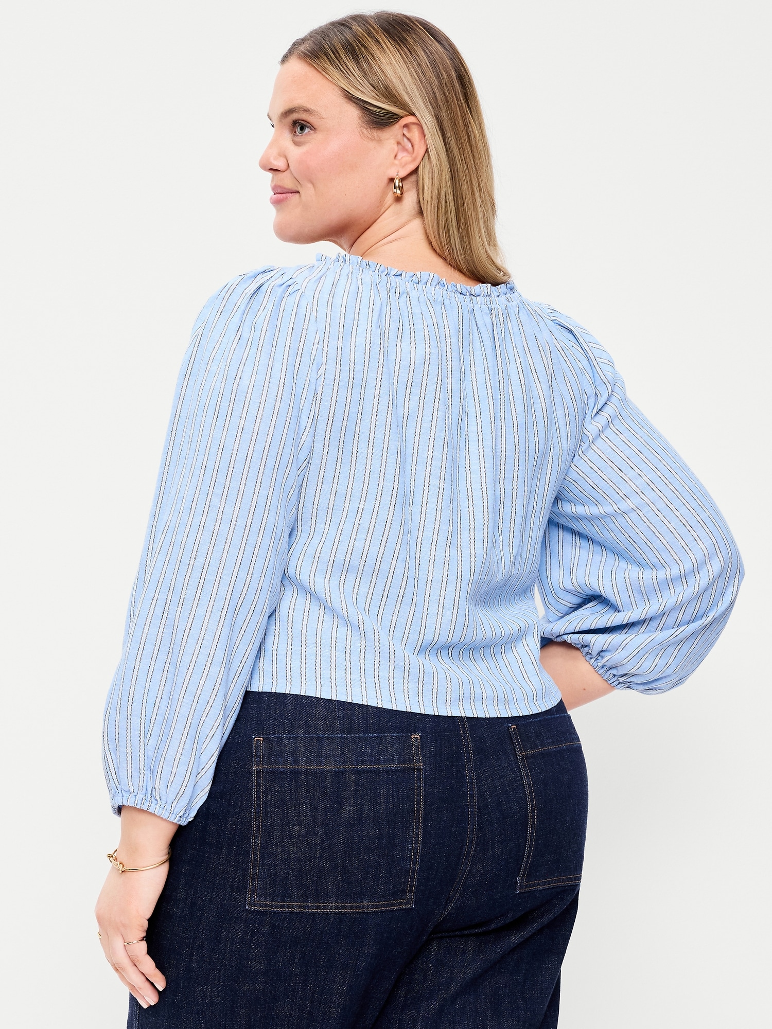 Long-Sleeve Button-Down Top
