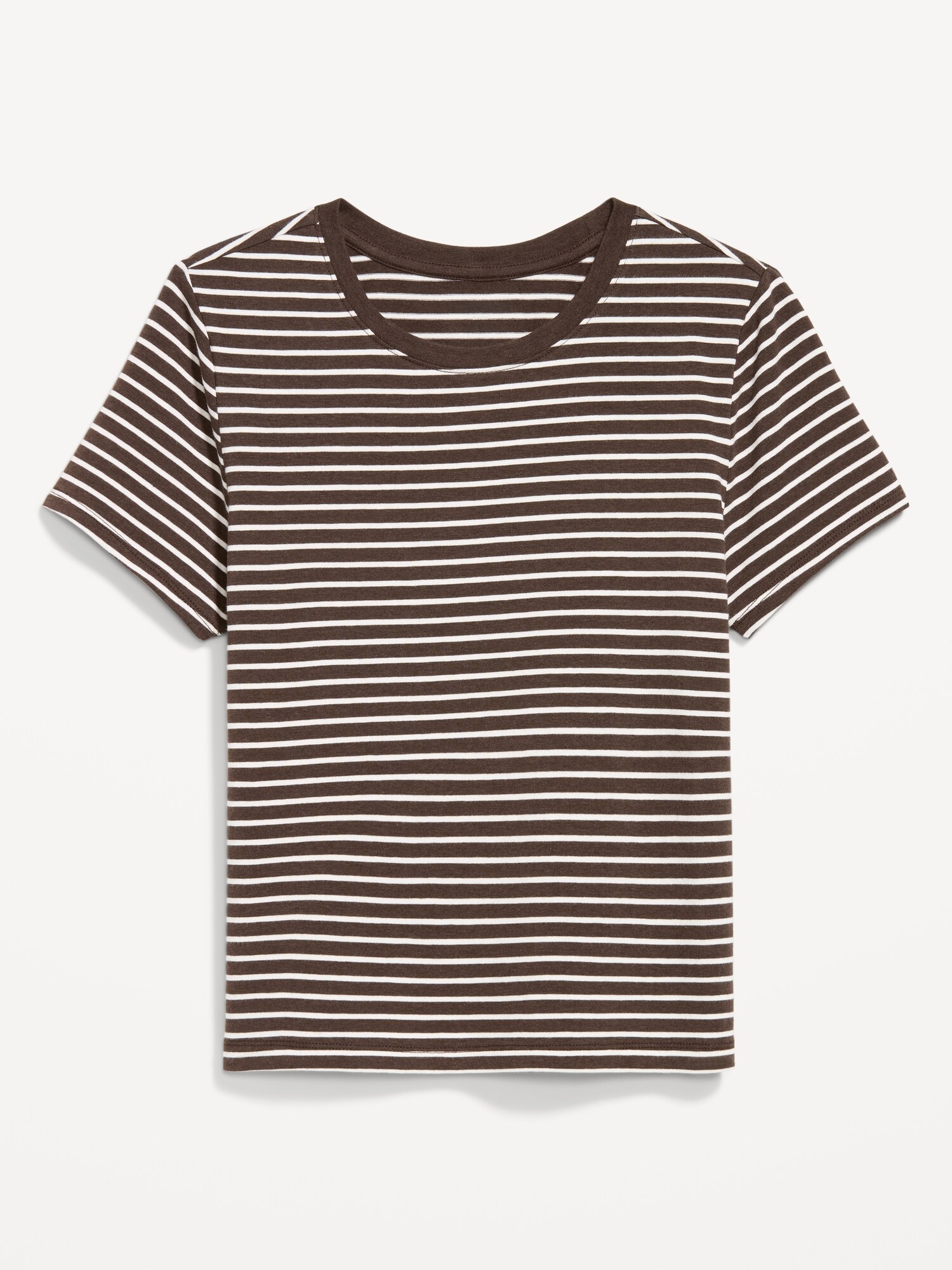 Женская футболка Old Navy Bestee Crew-Neck, цвет: Земляной коричневый полосатый — фото 4
