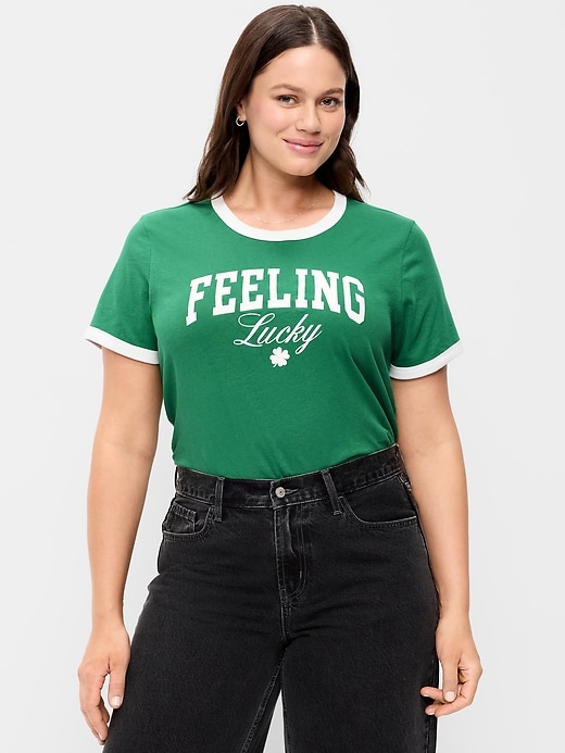 Image number 6 showing, EveryWear Crew-Neck Graphic Ringer T-Shirt