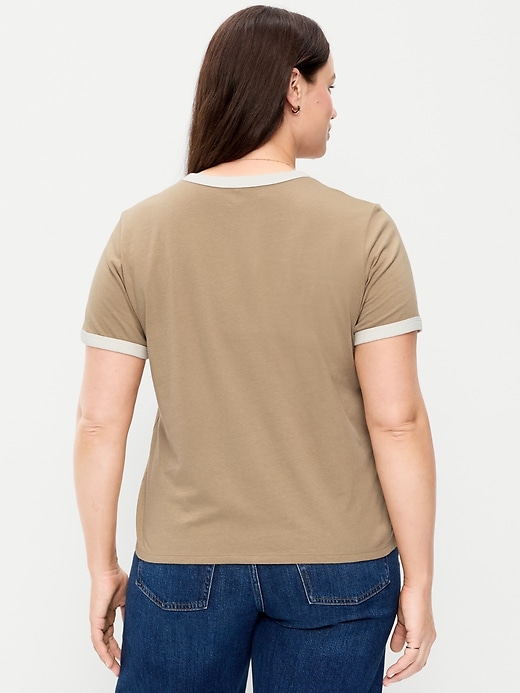 Image number 7 showing, EveryWear Crew-Neck Logo-Graphic Ringer T-Shirt