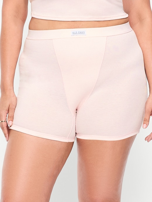 Image number 6 showing, High-Waisted Ribbed Boyshort Briefs -- 3-inch inseam