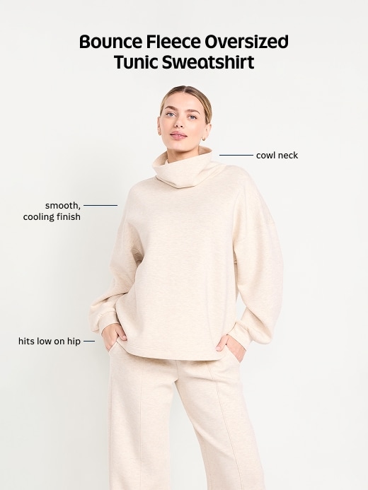 Image number 5 showing, Bounce Fleece Funnel Neck Tunic