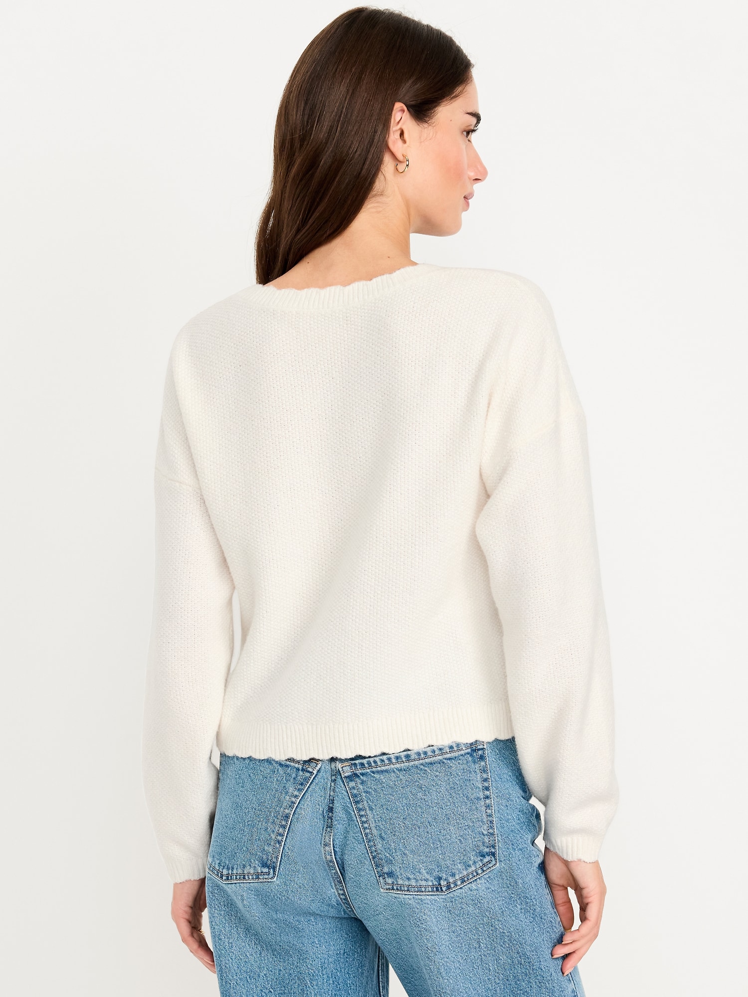 SoSoft Crew-Neck Bobble Heart Sweater