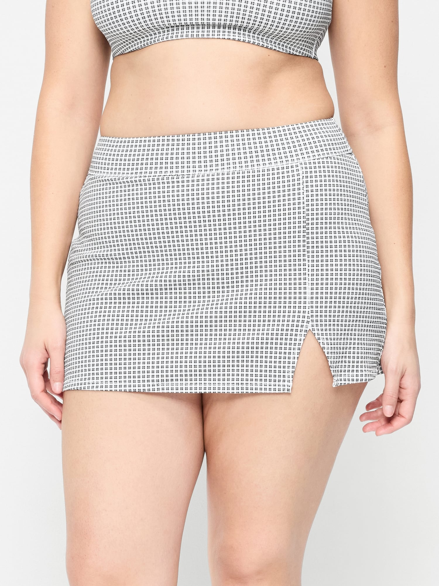 High-Waisted Textured Swim Skirt