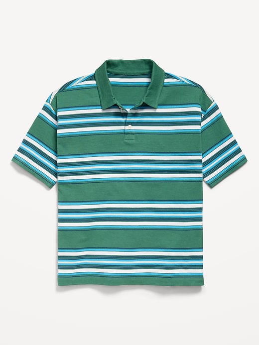 Image number 1 showing, Oversized Striped Polo Shirt for Boys
