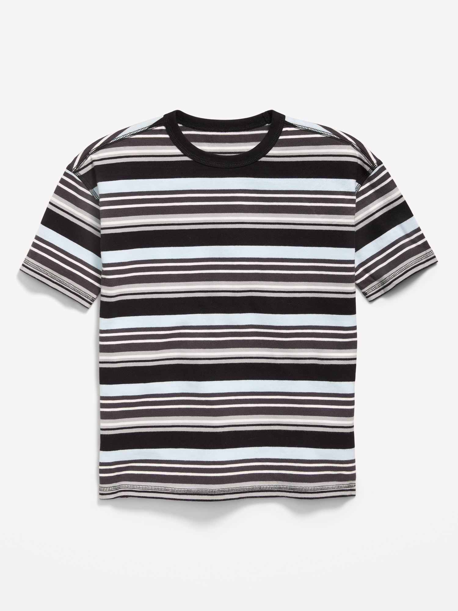Oversized Short-Sleeve Striped T-Shirt for Boys