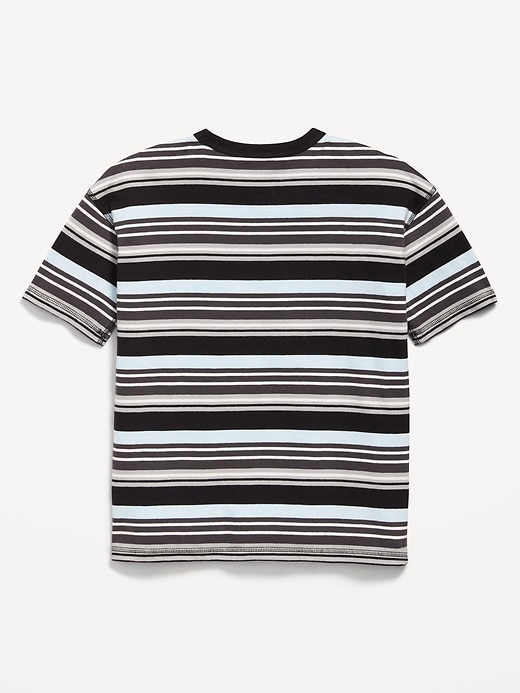 Image number 3 showing, Oversized Short-Sleeve Striped T-Shirt for Boys