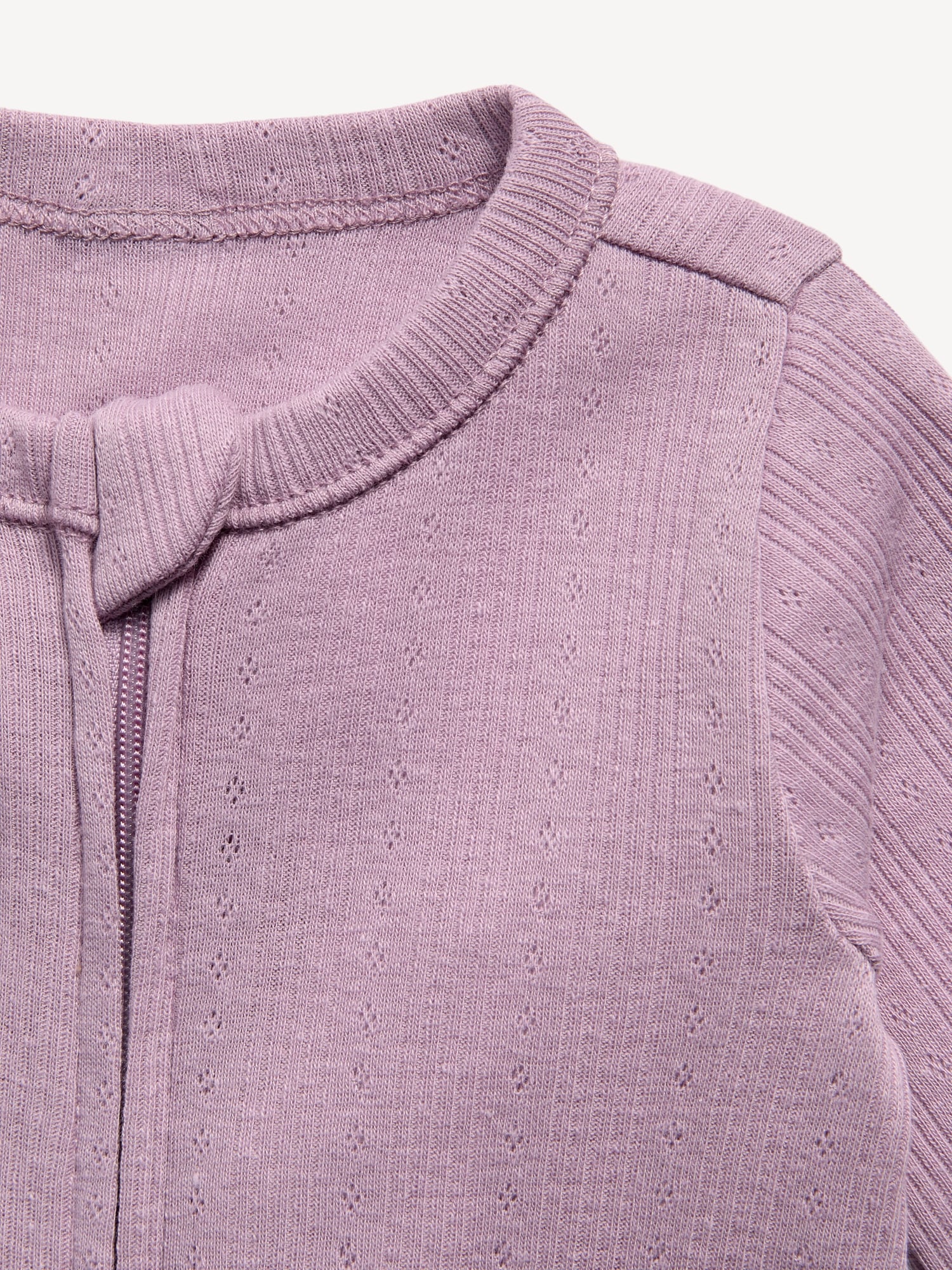 Pointelle-Knit 2-Way-Zip Sleep & Play Footed One-Piece for Baby