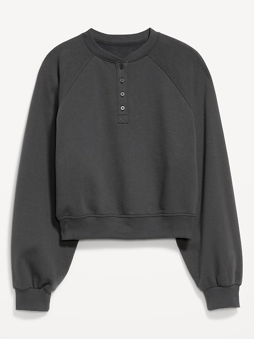 Image number 1 showing, SoComfy Oversized Button-Front Sweatshirt