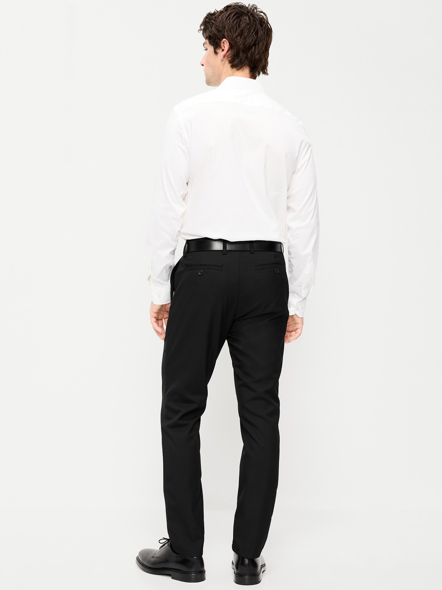 Мужские брюки Old Navy Slim-Fit Twill Dress Pants, цвет: Чёрный — фото 2