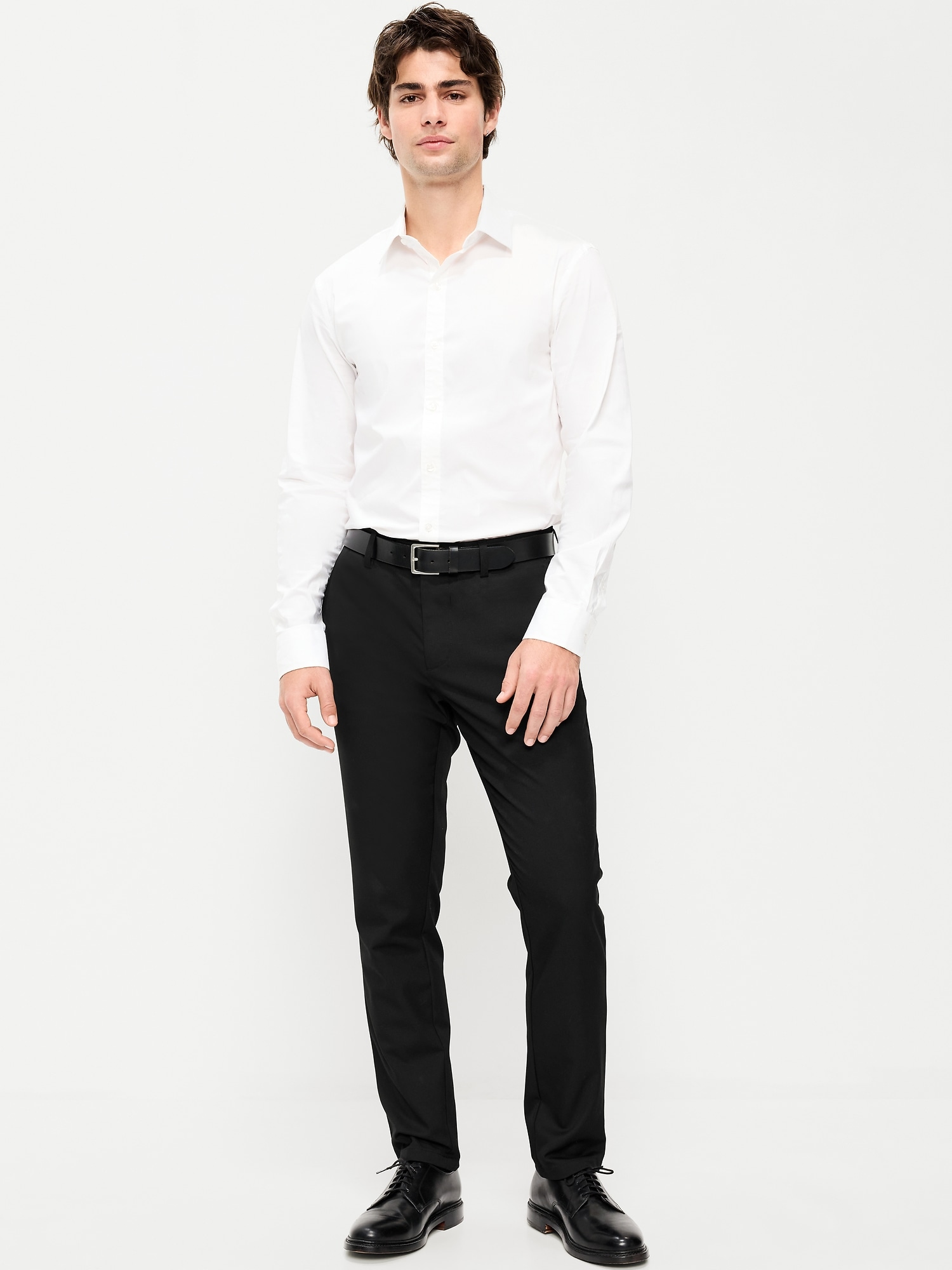 Мужские брюки Old Navy Slim-Fit Twill Dress Pants, цвет: Чёрный