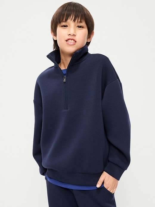 Image number 1 showing, Bounce Fleece Oversized Quarter-Zip Sweatshirt for Boys