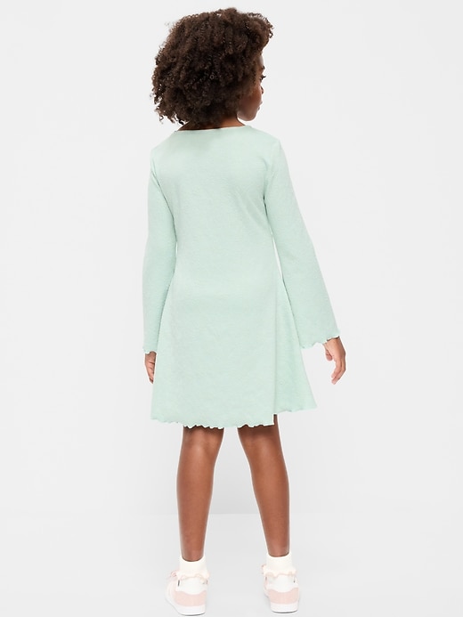 Image number 2 showing, Long-Sleeve Textured Knit Fit and Flare Dress for Girls