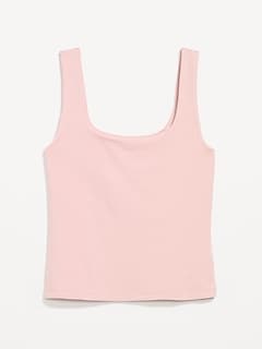 Hug Double-Layer Scoop-Neck Tank Top