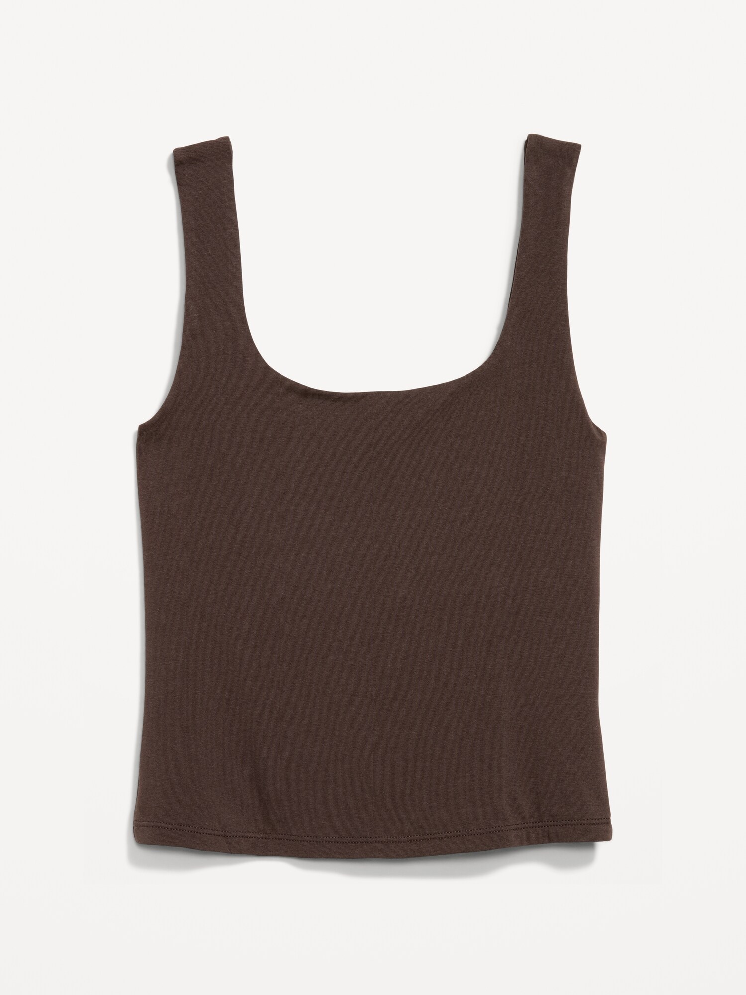 Женский топ Old Navy Hug Double-Layer Scoop-Neck Tank Top, цвет: Чёрный кофейный — фото 5