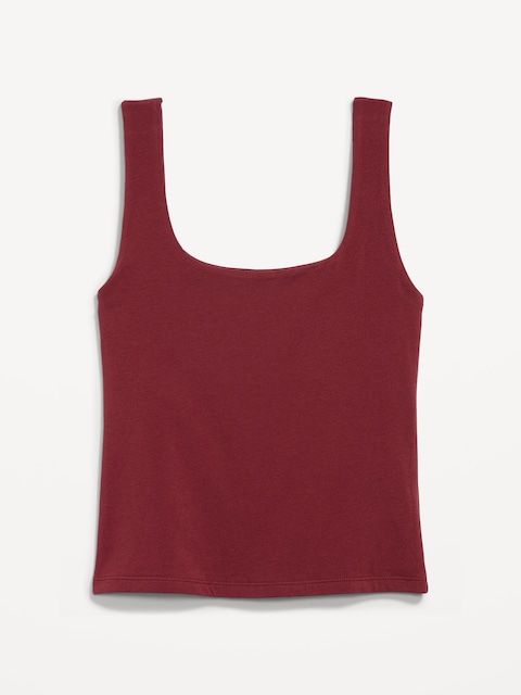 Hug Double-Layer Scoop-Neck Tank Top