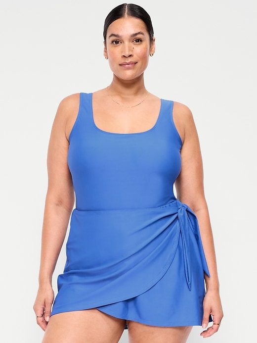 Image number 7 showing, Matte Side-Tie Swim Dress