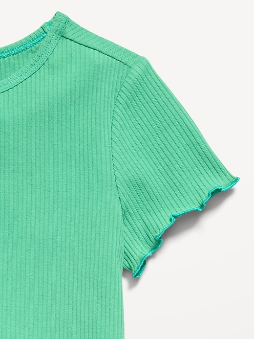 Image number 3 showing, Short-Sleeve Lettuce-Edge T-Shirt for Toddler Girls