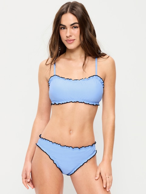 Scoop-Neck Ruffle Swim Top
