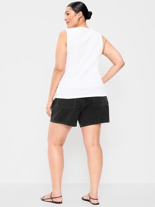 Image number 8 showing, High-Waisted Wow Baggy Jean Shorts -- 5-inch inseam