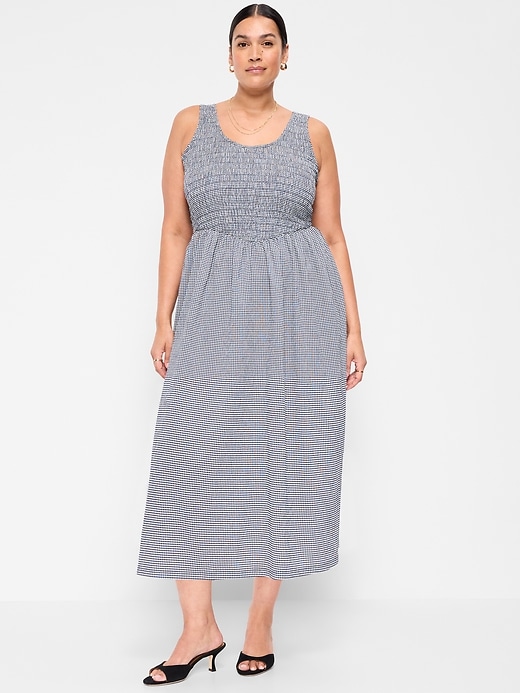 Image number 7 showing, Fit & Flare Sleeveless Smocked-Bodice Midi Dress