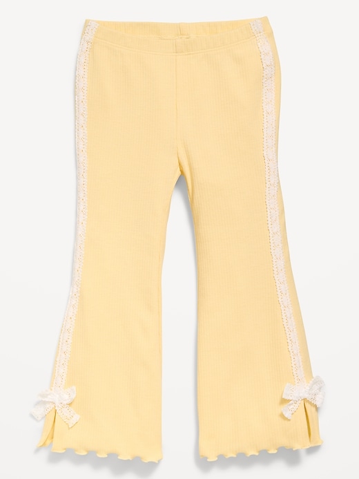 Image number 1 showing, Ribbed Side-Stripe Flare-Leg Leggings for Toddler Girls