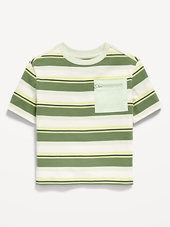 Oversized Short-Sleeve Utility Pocket T-Shirt for Toddler Boys