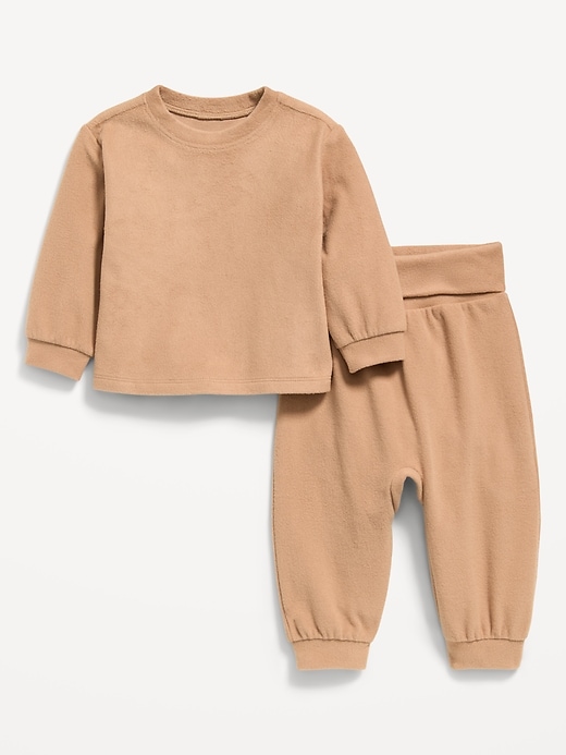 Image number 1 showing, Cozy-Knit Long-Sleeve Top and Leggings Set for Baby