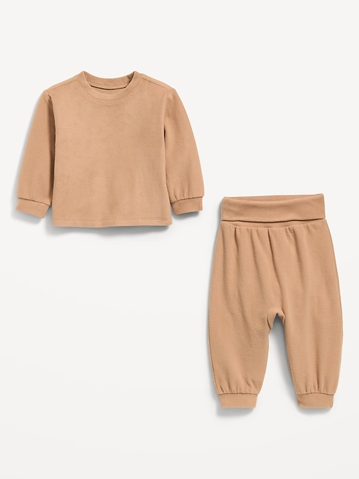 Image number 3 showing, Cozy-Knit Long-Sleeve Top and Leggings Set for Baby
