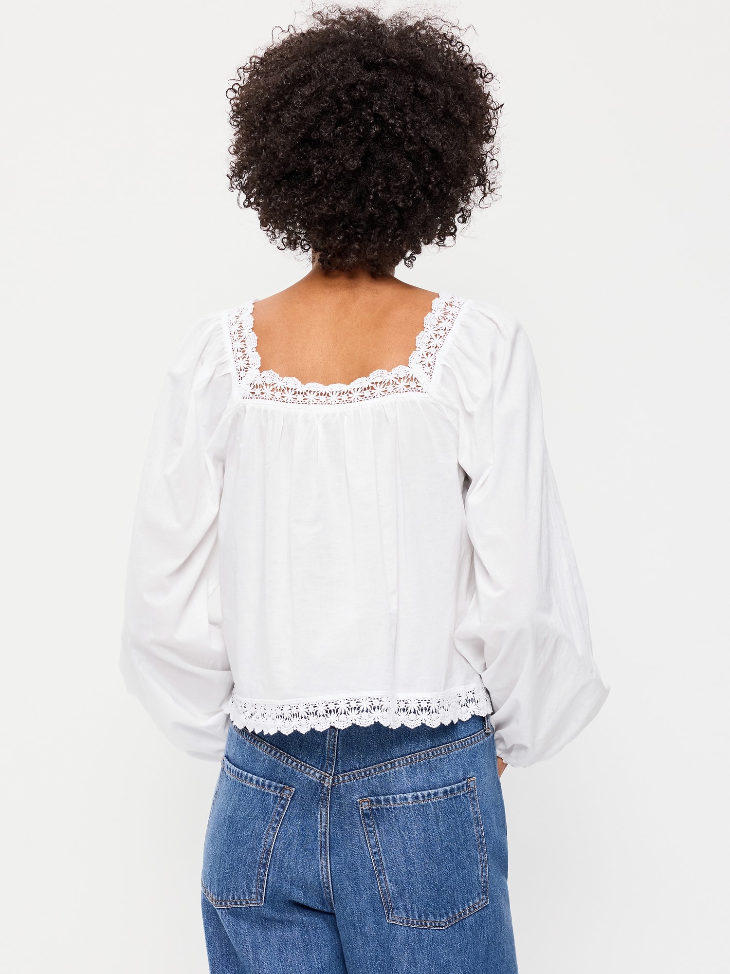 Image number 2 showing, Long-Sleeve Lace Trim Top