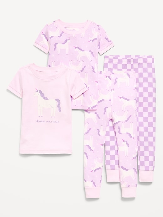 Image number 1 showing, Printed Snug-Fit Pajama 4-Piece for Toddler & Baby