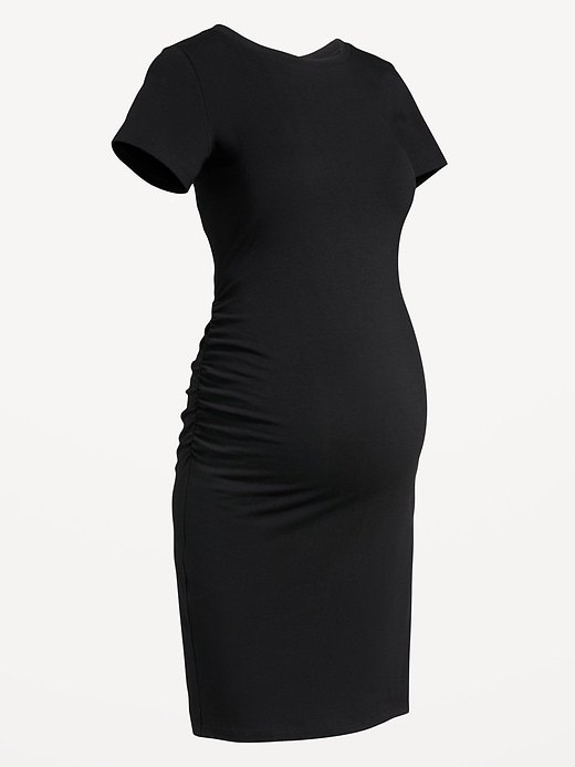 Image number 1 showing, Maternity Short-Sleeve Bodycon Dress