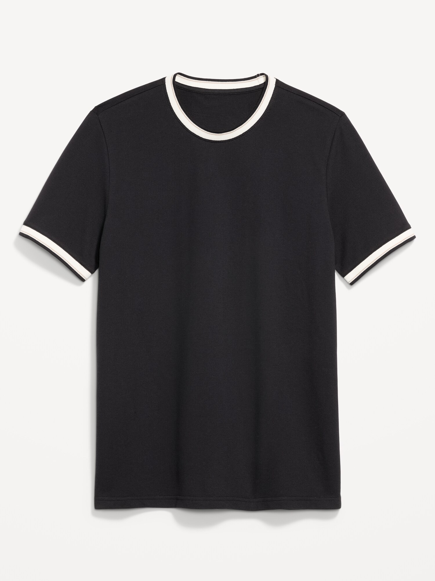 Мужская футболка Old Navy Crew-Neck Pique, цвет: Чёрный — фото 4