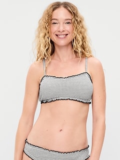 Scoop-Neck Ruffle Swim Top
