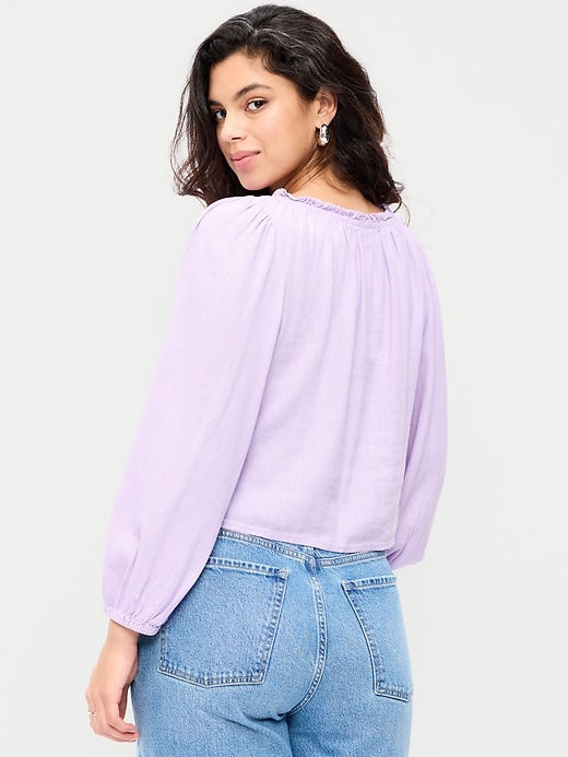 Image number 5 showing, Long-Sleeve Button-Down Top