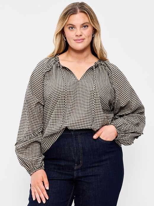 Image number 7 showing, Long-Sleeve Ruffle Trim Top