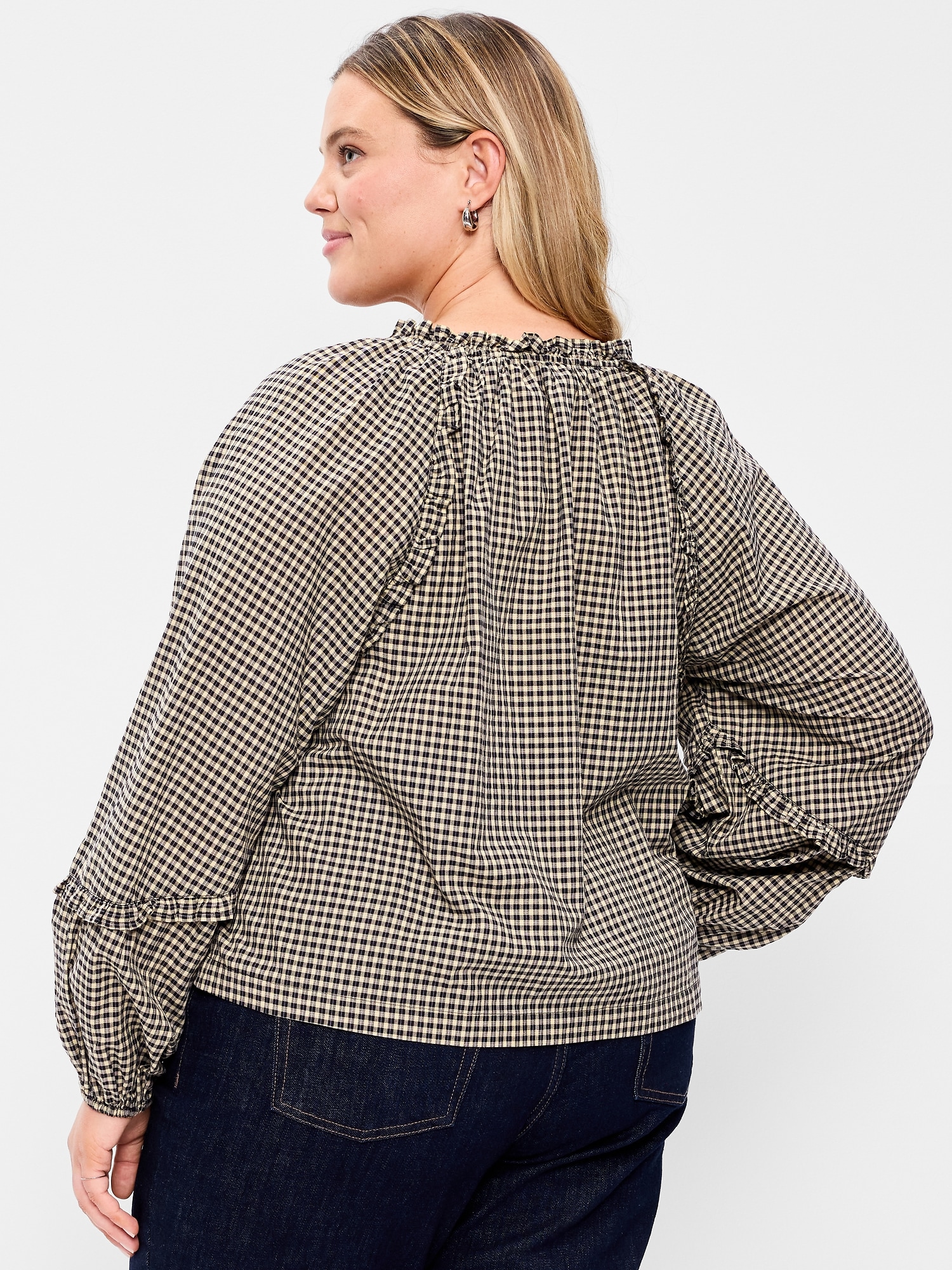 Image number 8 showing, Long-Sleeve Ruffle Trim Top