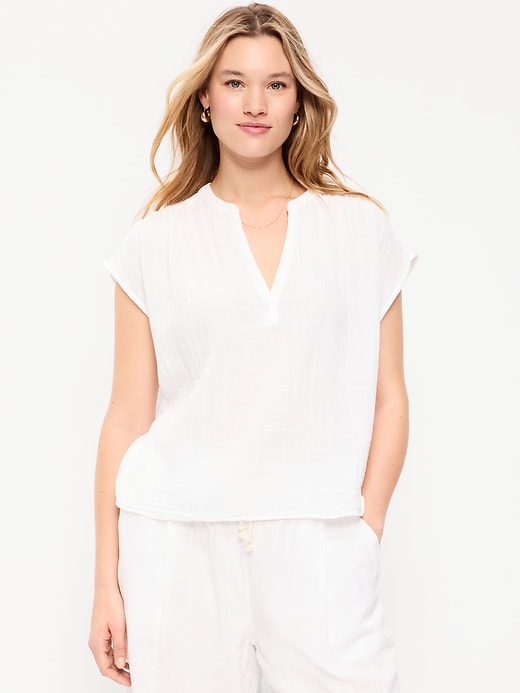 Image number 4 showing, Short-Sleeve Popover Top