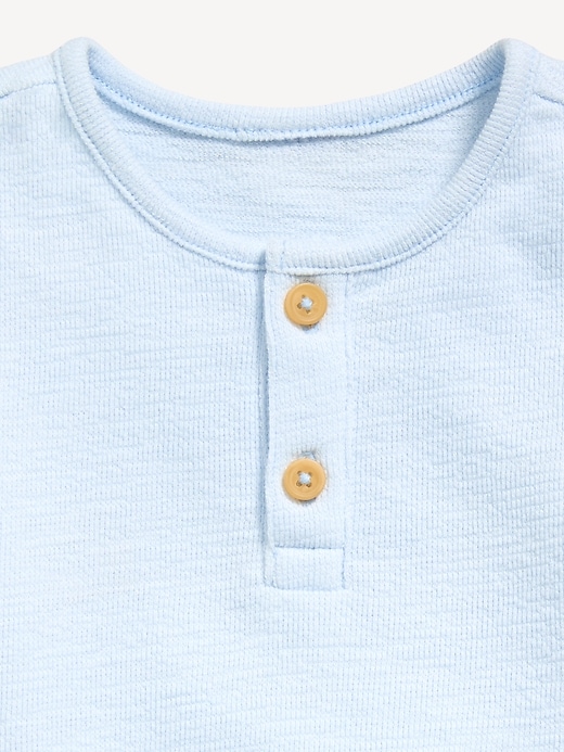 Image number 3 showing, Jacquard-Knit Henley Shirt and Shorts Set for Baby