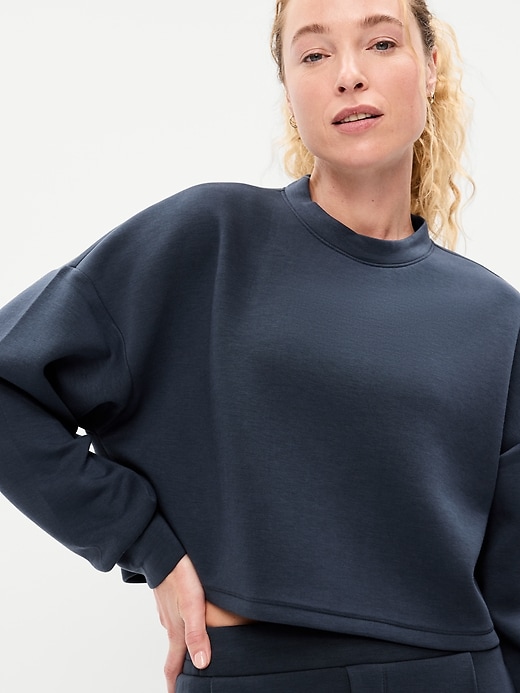 Image number 4 showing, Bounce Fleece Crew-Neck Cropped Top