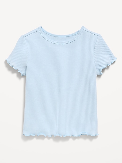 Image number 1 showing, Short-Sleeve Lettuce-Edge T-Shirt for Toddler Girls