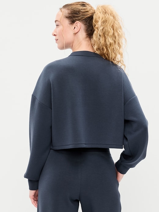 Image number 2 showing, Bounce Fleece Crew-Neck Cropped Top