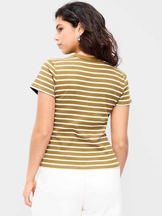 Image number 6 showing, Snug Crew-Neck Ribbed T-Shirt