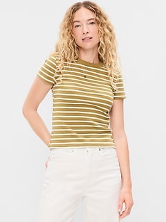 Snug Crew-Neck Ribbed T-Shirt